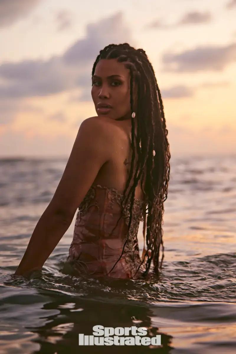 Leyna Bloom was photographed by Amanda Pratt in Dominica. Top by Ema Savahl Couture.